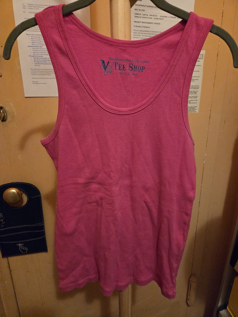 V Tee Shop Women's Hot Pink Ribbed Tank